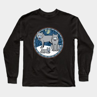 Cunning Gray Wolf Pack Long Sleeve T-Shirt